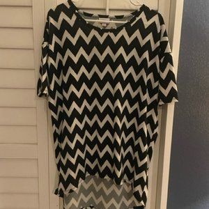 Lularoe Black and White Chevron Irma Top